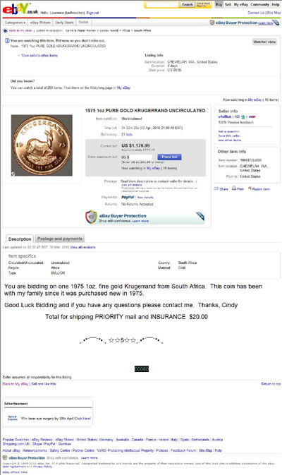 e4elliott eBay Listing Using our Mint Condition Half Sovereign Obverse PhotographsPhotographs